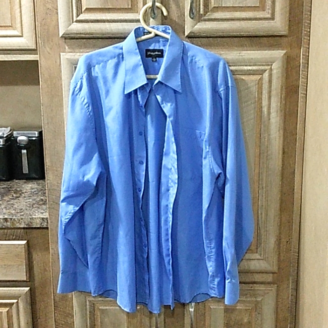 Blue Color George Martin Brand Long Sleeve Button Down Dress Shirt